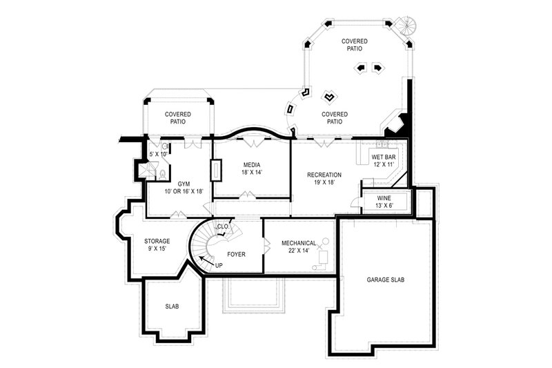 Architectural House Design - Floor Plan - Lower Floor for European House Plan #119-419 - 4 bed, 4.5 bath