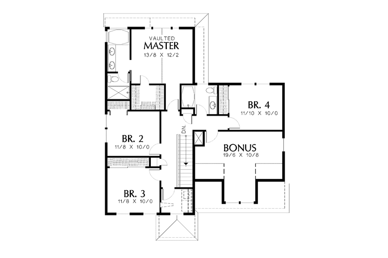 Dream House Plan - Floor Plan - Upper Floor for Classical House Plan #48-795 - 4 bed, 2.5 bath