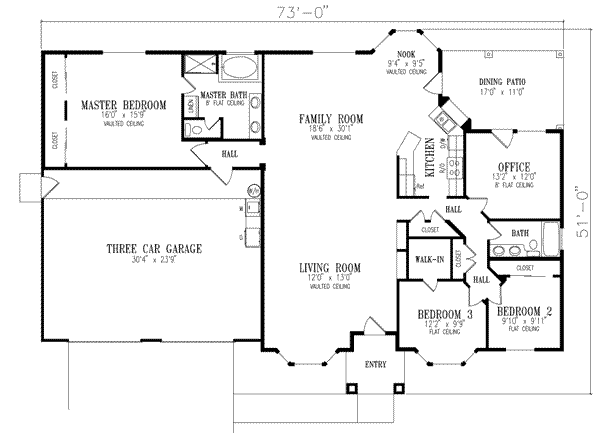 Architectural House Design - Adobe / Southwestern Floor Plan - Main Floor Plan #1-483