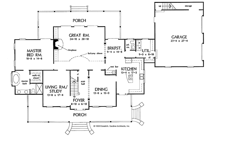 Dream House Plan - Floor Plan - Main Floor for Country House Plan #929-185 - 4 bed, 2.5 bath