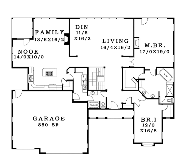 House Design - Ranch Floor Plan - Main Floor Plan #943-6