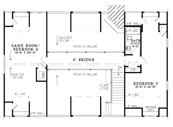 House Plan Design - Country Floor Plan - Upper Floor Plan #17-3266