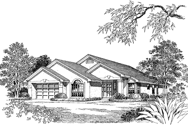 Home Plan - Exterior - Front Elevation 3 for Mediterranean House Plan #417-482 - 4 bed, 2 bath