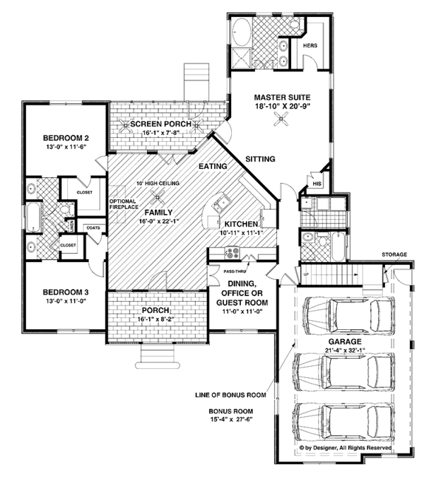 Dream House Plan - Traditional Floor Plan - Main Floor Plan #56-676
