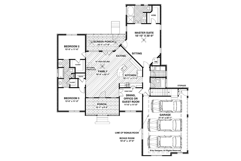 Dream House Plan - Floor Plan - Main Floor for Traditional House Plan #56-676 - 3 bed, 3 bath