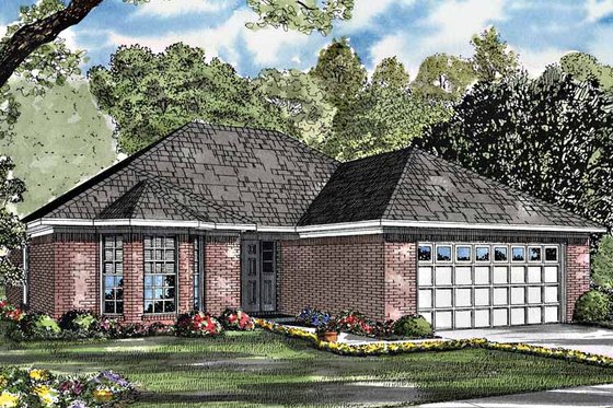 Exterior - Front Elevation 3 for Ranch House Plan #17-3200 - 3 bed, 2 bath