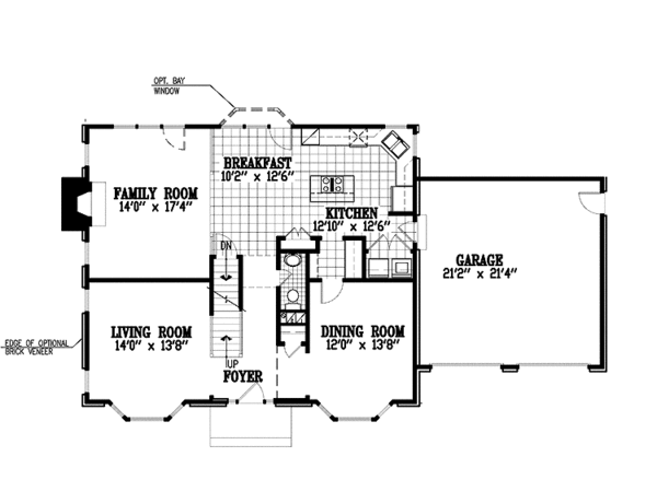 Home Plan - Colonial Floor Plan - Main Floor Plan #953-12