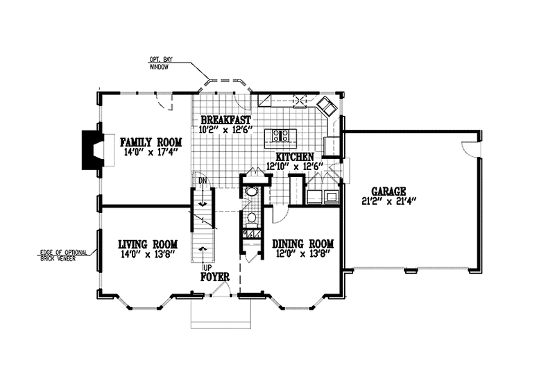 Architectural House Design - Floor Plan - Main Floor for Colonial House Plan #953-12 - 4 bed, 2.5 bath