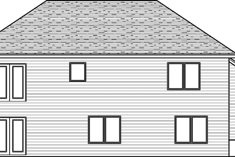 Home Plan - Exterior - Rear Elevation for Contemporary House Plan #51-588 - 2 bed, 1 bath
