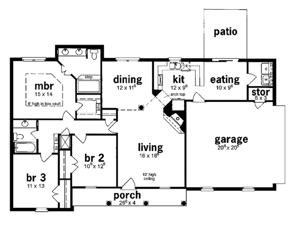 House Design - European Floor Plan - Main Floor Plan #36-564
