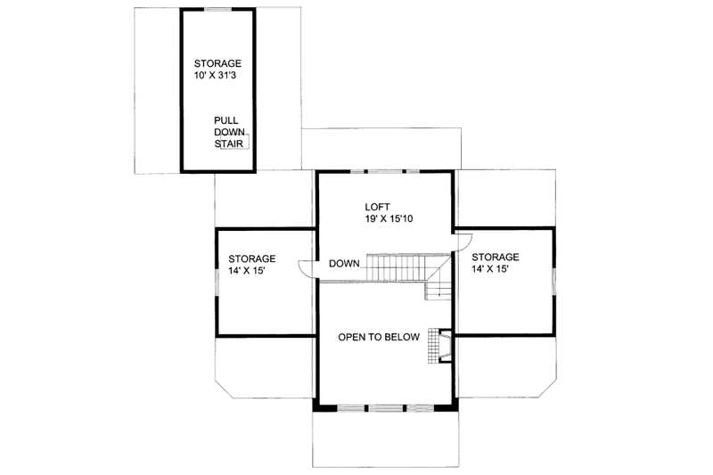 Dream House Plan - Floor Plan - Upper Floor for Bungalow House Plan #117-649 - 3 bed, 2 bath