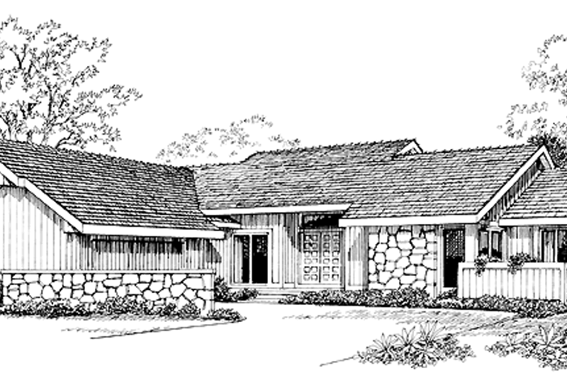 Home Plan - Contemporary Exterior - Front Elevation Plan #72-780