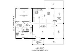 Floor Plan - Main Floor for Farmhouse House Plan #932-1099 - 3 bed, 2.5 bath