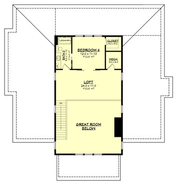 Floor Plan - Upper Floor for Barndominium House Plan #430-259 - 4 bed, 3.5 bath