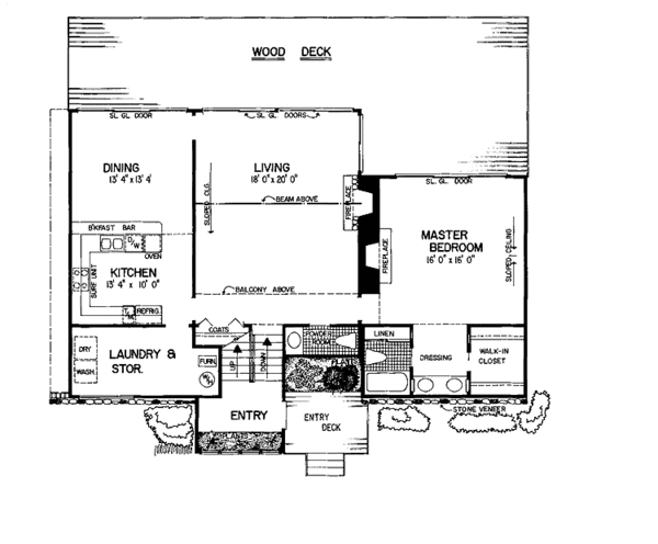 Home Plan - Contemporary Floor Plan - Main Floor Plan #72-1054