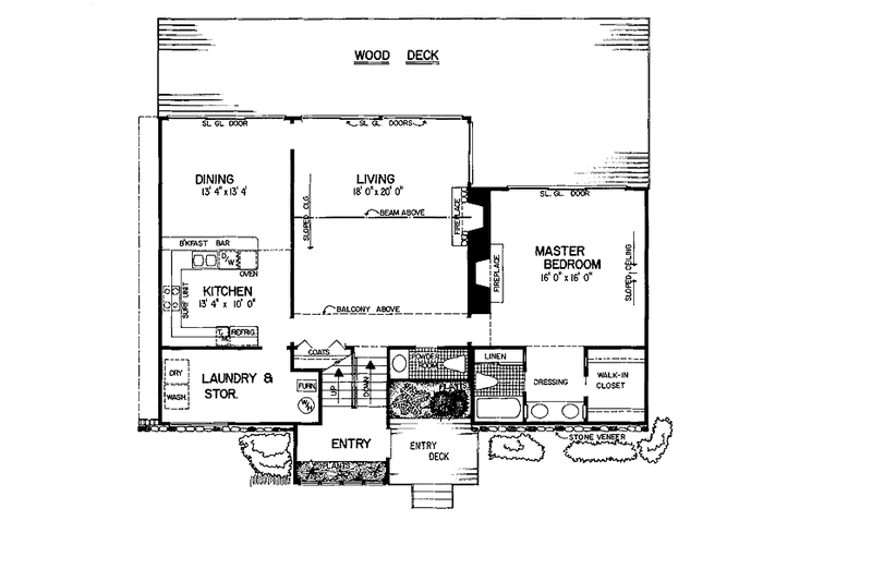 Home Plan - Floor Plan - Main Floor 1 for Contemporary House Plan #72-1054 - 3 bed, 2.5 bath