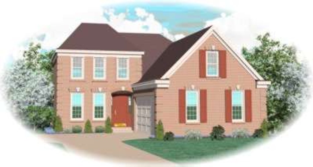 Exterior - Front Elevation 2 for European House Plan #81-828 - 3 bed, 2.5 bath