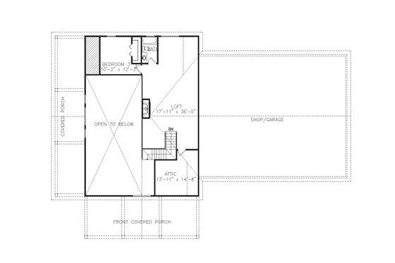 Floor Plan - Upper Floor for Craftsman House Plan #54-500 - 3 bed, 3.5 bath