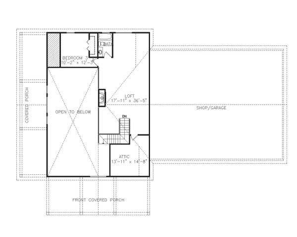 Architectural House Design - Craftsman Floor Plan - Upper Floor Plan #54-500
