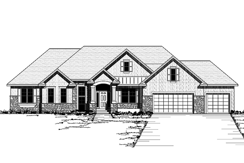 Dream House Plan - Exterior - Front Elevation 3 for European House Plan #51-614 - 3 bed, 2.5 bath