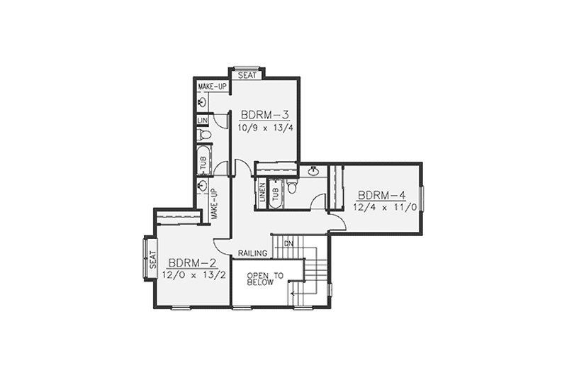 Dream House Plan - Floor Plan - Upper Floor for Craftsman House Plan #1037-15 - 4 bed, 3.5 bath