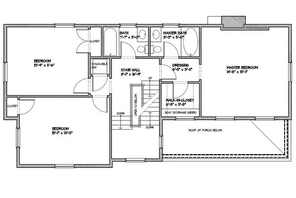 Colonial Floor Plan - Upper Floor Plan #477-5