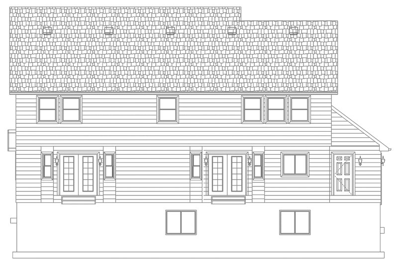 Architectural House Design - Exterior - Rear Elevation 1 for Farmhouse House Plan #1060-1 - 4 bed, 2.5 bath