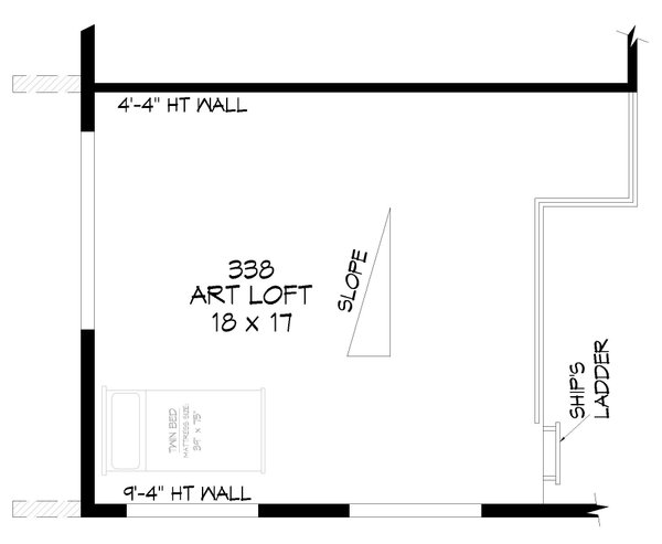 Contemporary Floor Plan - Upper Floor Plan #932-939