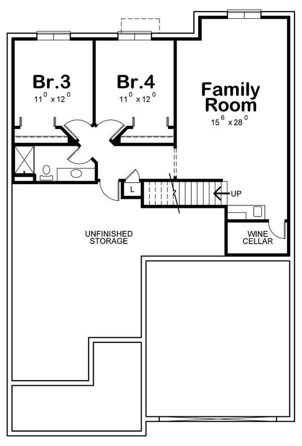 Home Plan - Cottage Floor Plan - Lower Floor Plan #20-2387
