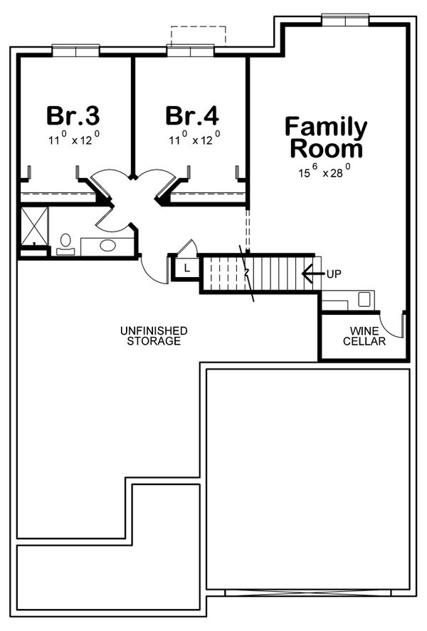 Cottage Floor Plan - Lower Floor Plan #20-2387