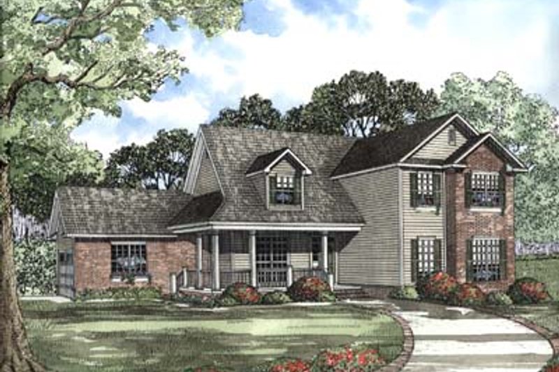 Dream House Plan - Country Exterior - Front Elevation Plan #17-413