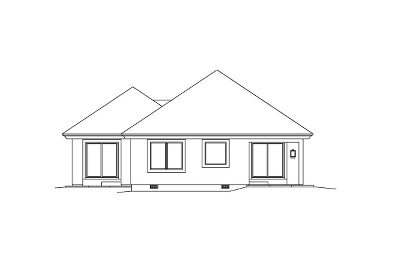 Dream House Plan - Exterior - Rear Elevation for European House Plan #57-680 - 3 bed, 2 bath