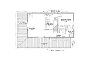 Floor Plan - Main Floor for Cabin House Plan #452-3 - 2 bed, 2 bath