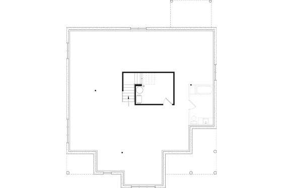Floor Plan - Lower Floor for Farmhouse House Plan #23-2195 - 3 bed, 2 bath