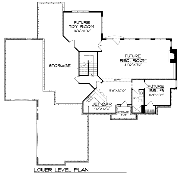 Architectural House Design - Modern Floor Plan - Lower Floor Plan #70-459