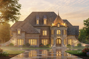 Exterior - Front Elevation 3 for European House Plan #119-359 - 4 bed, 4.5 bath