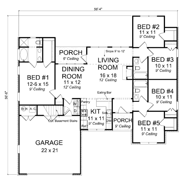 Dream House Plan - Traditional Floor Plan - Main Floor Plan #513-20