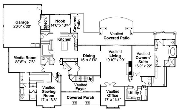 Dream House Plan - Traditional Floor Plan - Main Floor Plan #124-829