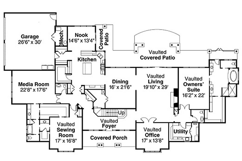 Home Plan - Floor Plan - Main Floor for Traditional House Plan #124-829 - 3 bed, 2 bath