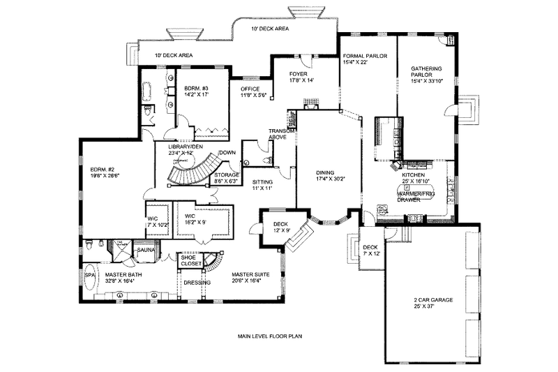 Architectural House Design - Floor Plan - Main Floor for Modern House Plan #117-631 - 5 bed, 4.5 bath