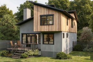 Exterior - Rear Elevation for Modern House Plan #79-300 - 3 bed, 2.5 bath