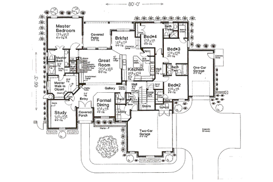 Floor Plan - Main Floor for European House Plan #310-973 - 4 bed, 3.5 bath