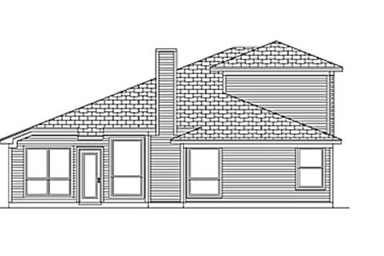 Exterior - Rear Elevation for Traditional House Plan #84-456 - 4 bed, 2.5 bath