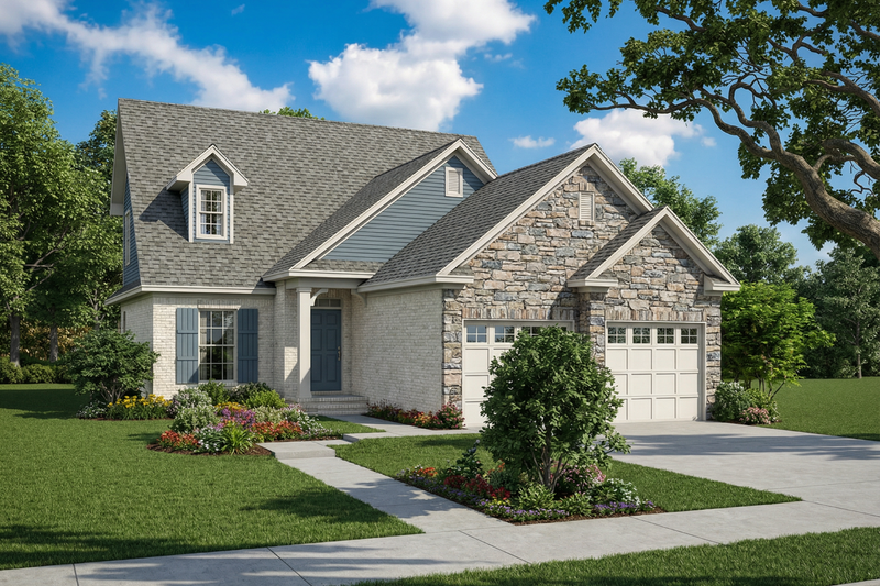 Exterior - Front Elevation 2 for Traditional House Plan #17-260 - 3 bed, 2.5 bath
