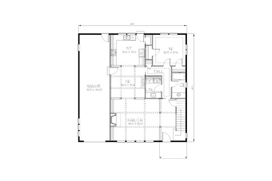 Floor Plan - Main Floor for Traditional House Plan #423-12 - 4 bed, 3 bath