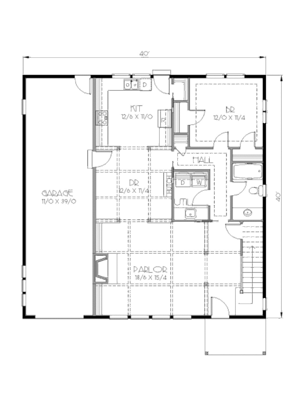 Traditional Floor Plan - Main Floor Plan #423-12