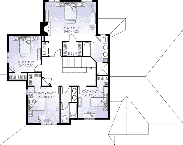 Dream House Plan - Traditional Floor Plan - Upper Floor Plan #23-590