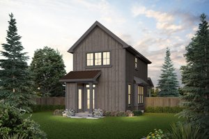 Exterior - Rear Elevation for Contemporary House Plan #48-1038 - 2 bed, 1.5 bath