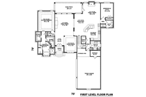Floor Plan - Main Floor for Colonial House Plan #81-1596 - 3 bed, 3 bath