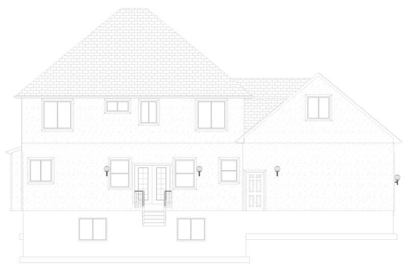 Architectural House Design - Exterior - Rear Elevation 1 for Farmhouse House Plan #1060-140 - 5 bed, 2.5 bath